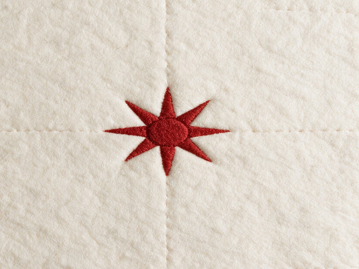 Felted medallion and quilting detail