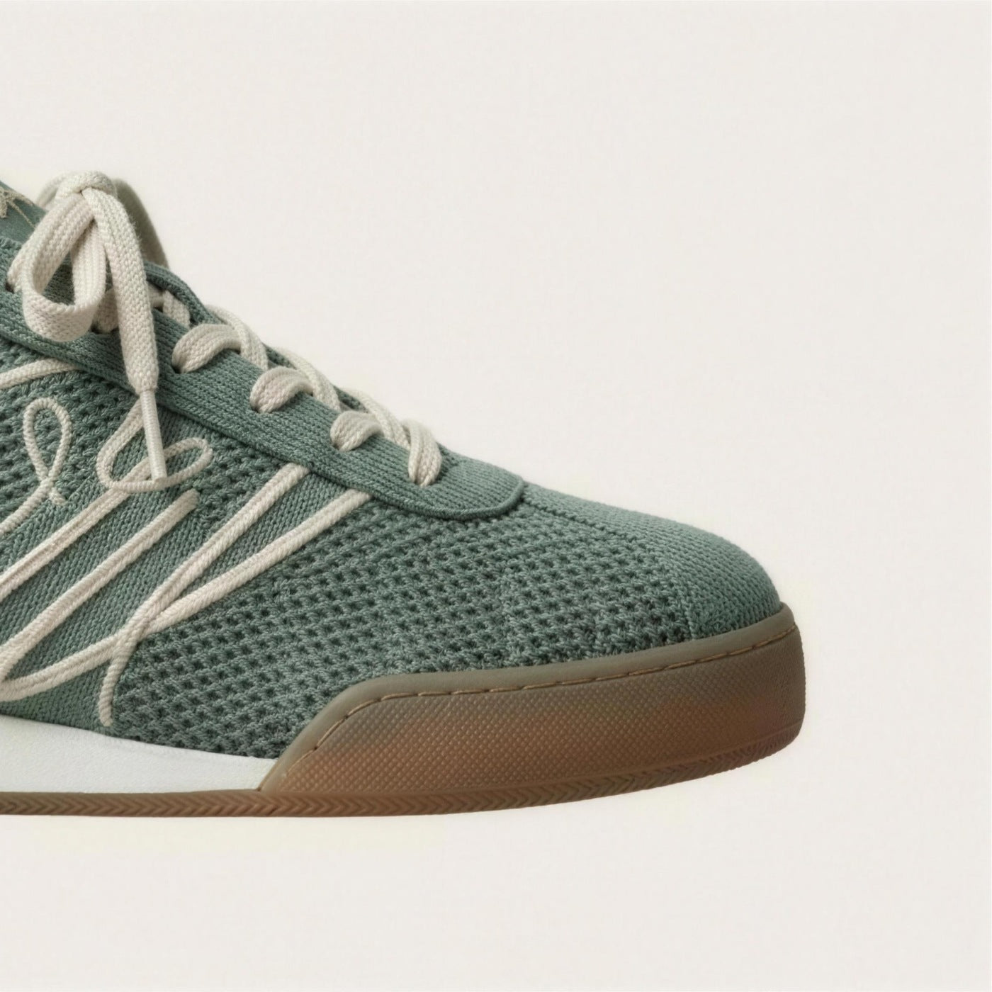 Course Knit Sneaker knit and gum sole detail