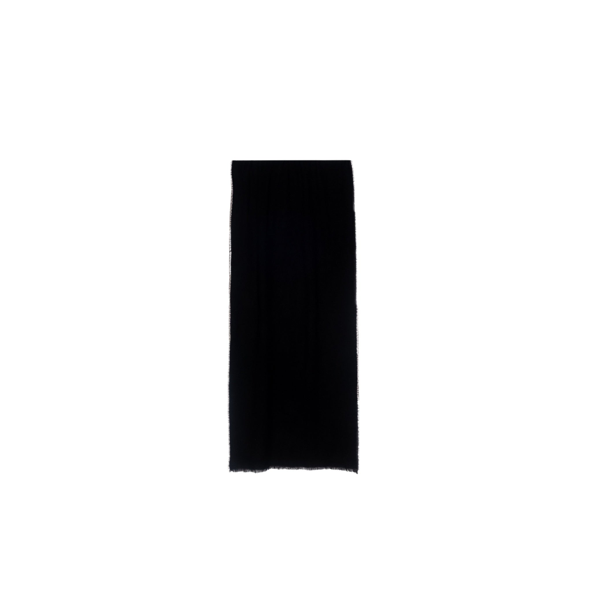 Cashmere scarf in black, full length