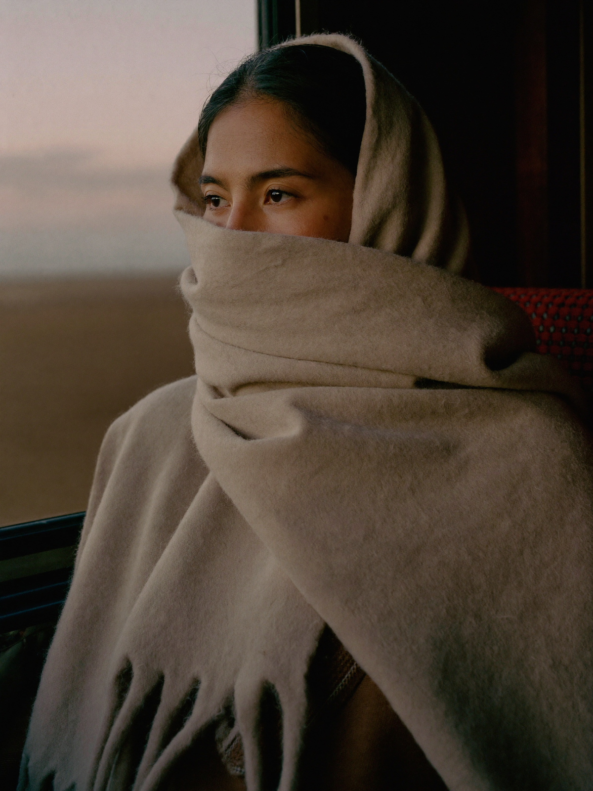 Journey Scarf on the overnight train