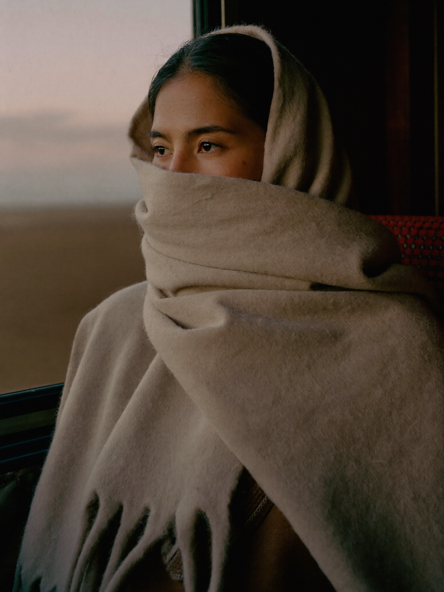 Journey Scarf on the overnight train