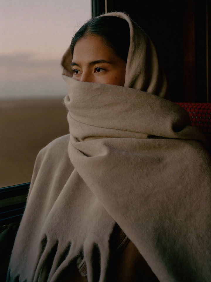 Journey Scarf on the overnight train