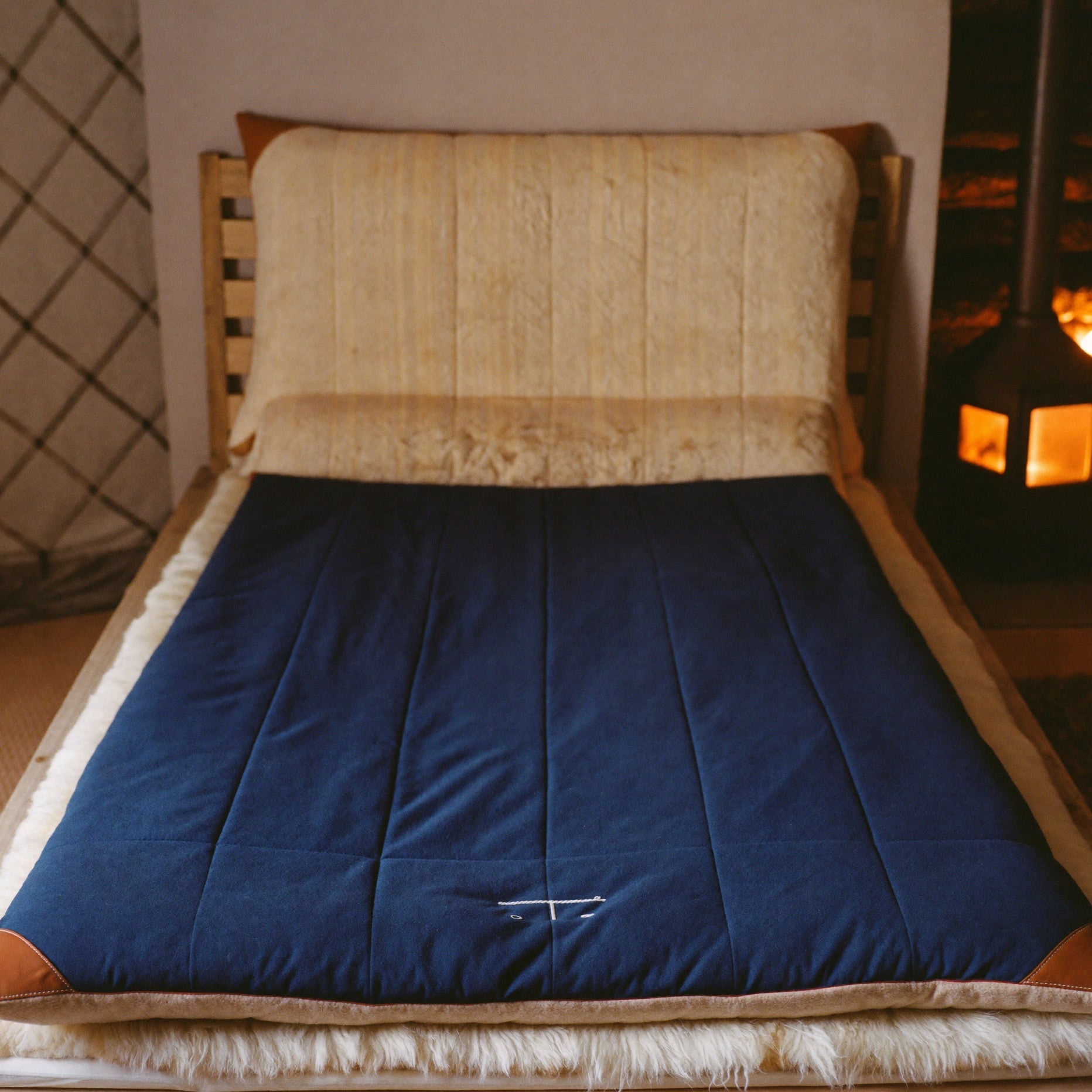 Expedition Sleeping Bag open beside the stove