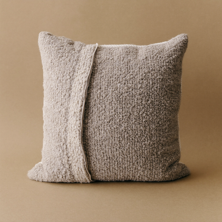 Steppe Cushion in oatmeal boucle