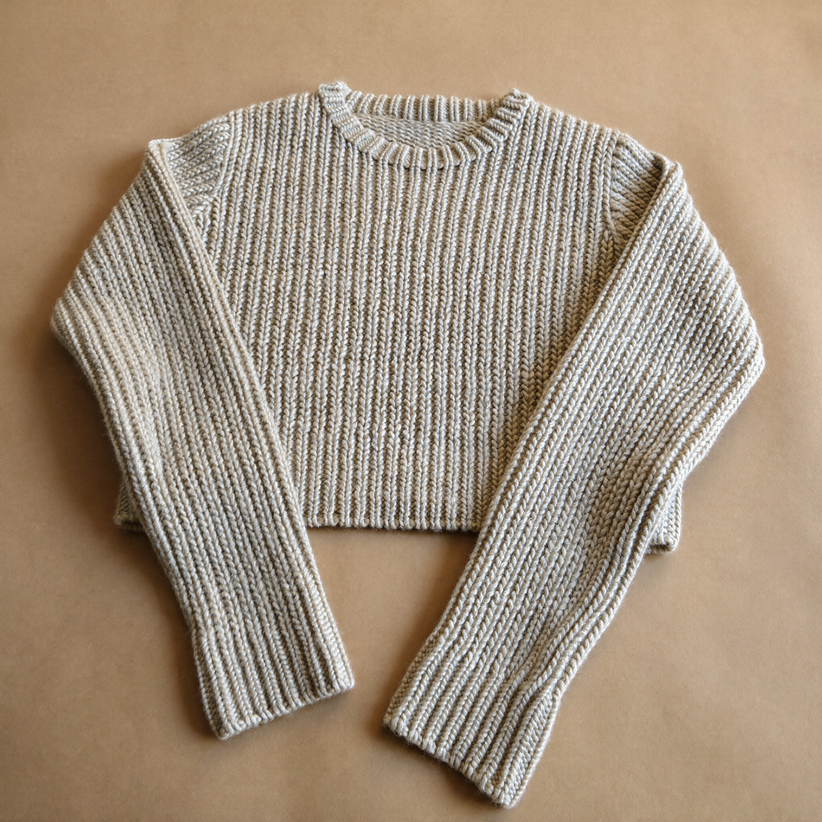 Heavy Cashmere Crew in Oatmeal Melange
