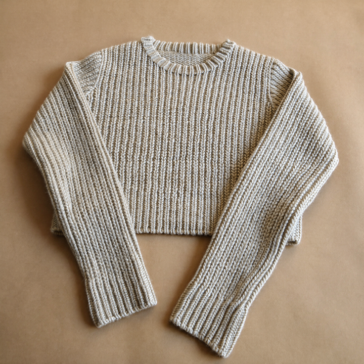 Heavy Cashmere Crew in Oatmeal Melange