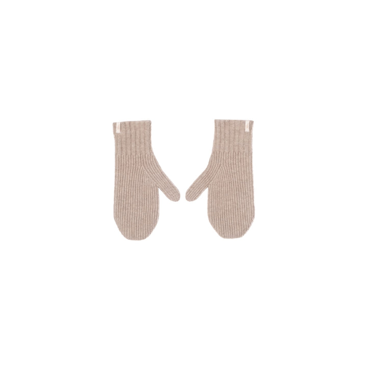 Ribbed cashmere mittens, flat