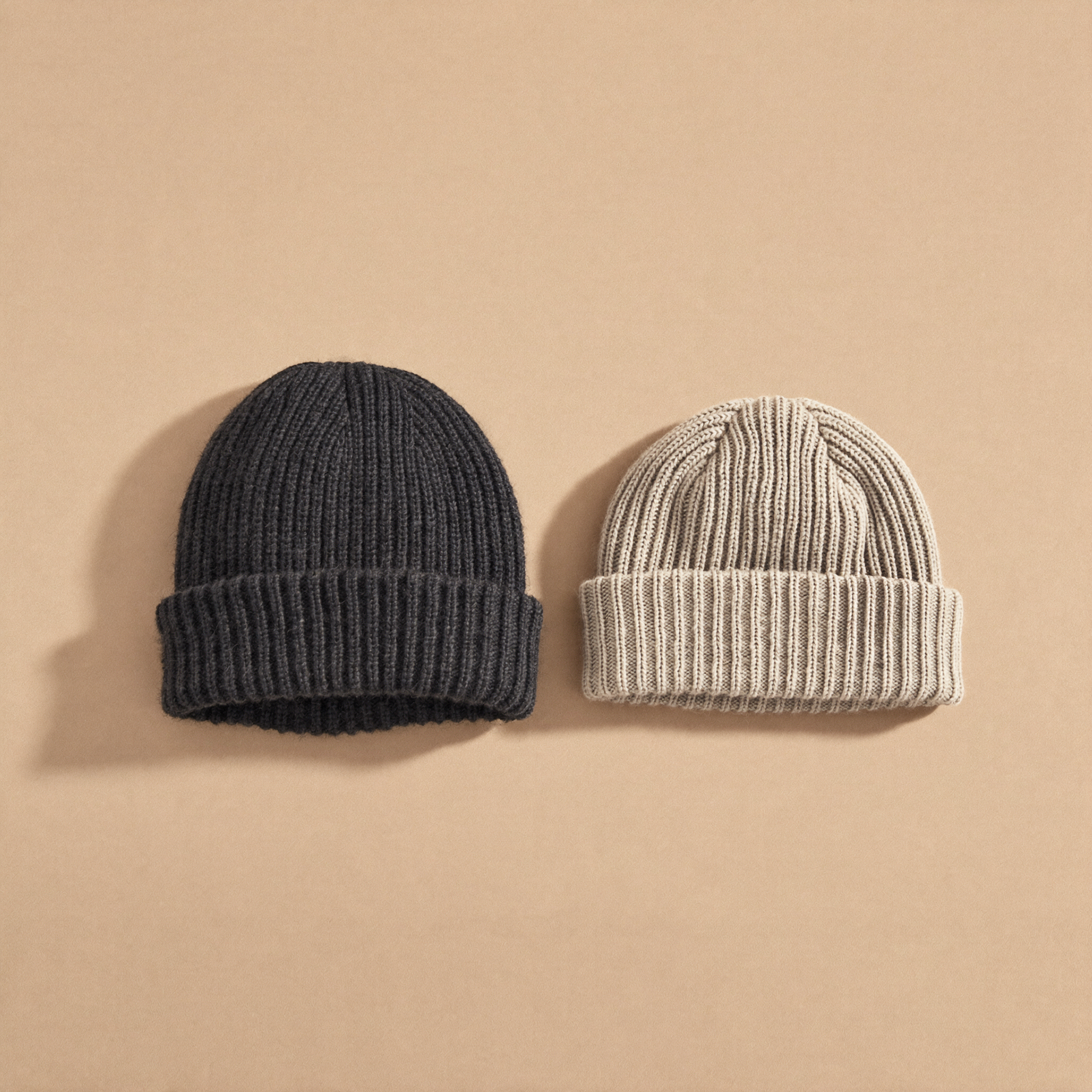 Traveller's Beanie in Charcoal and Oatmeal