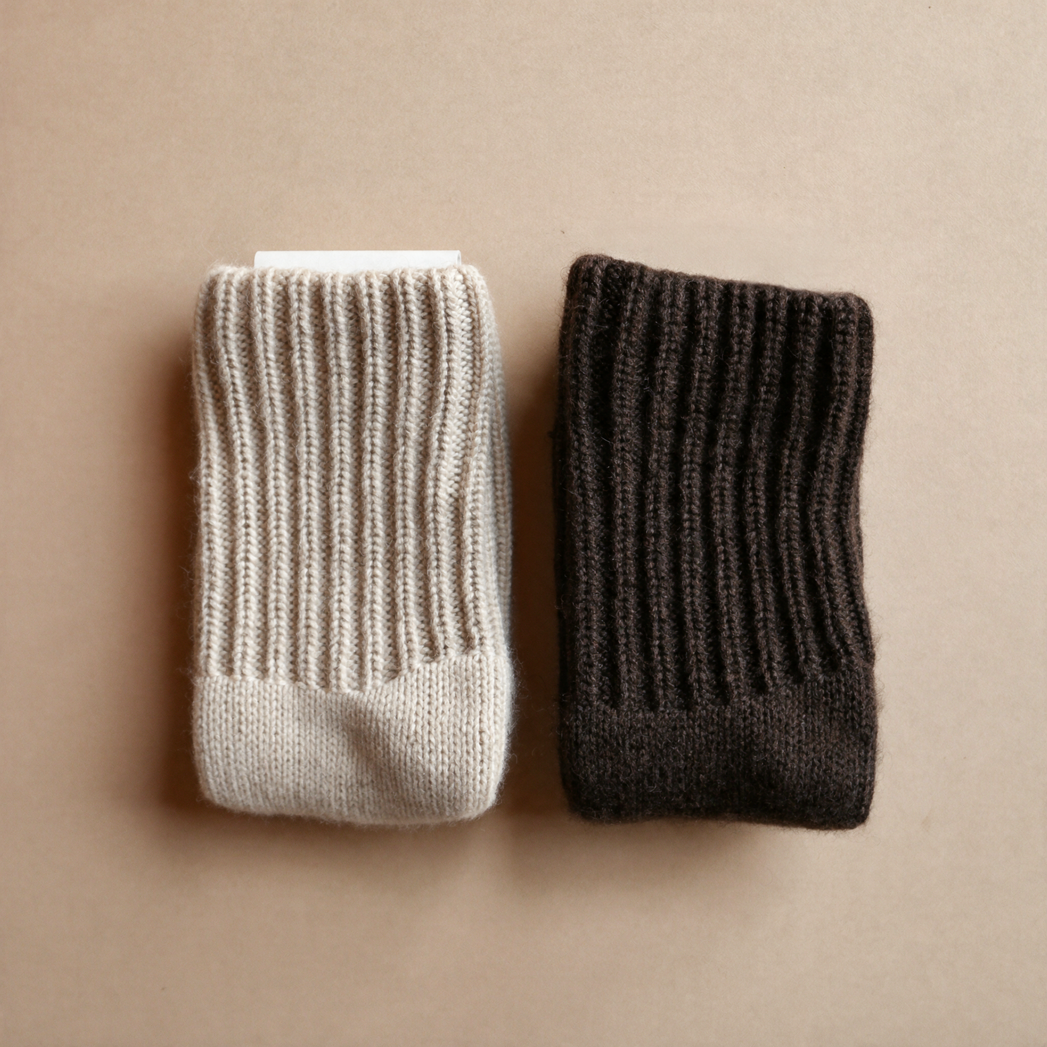 Cabin Socks in Oatmeal and Charcoal Brown